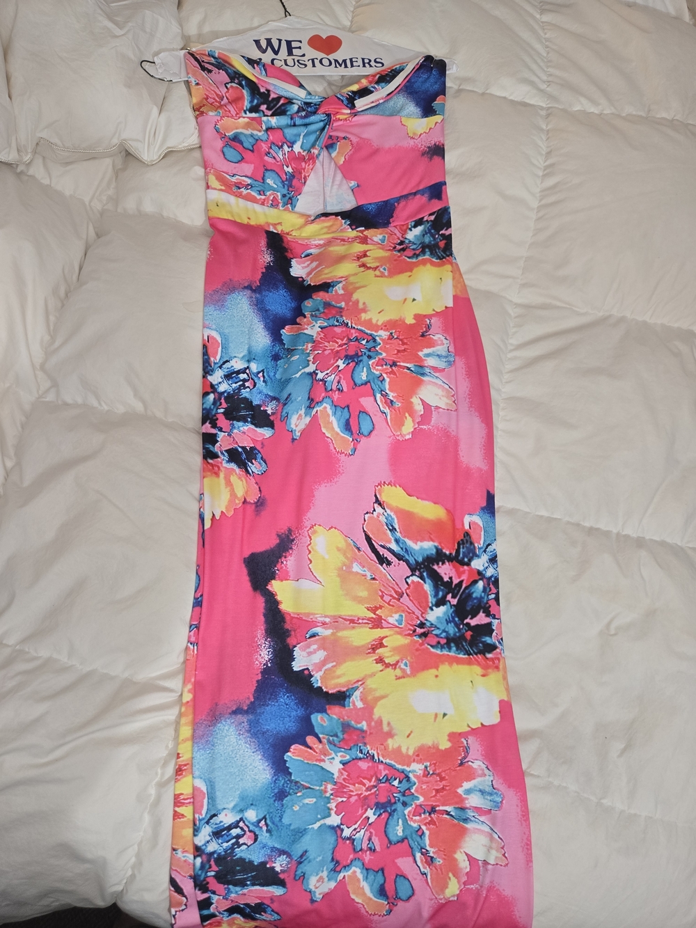 Vibrant Pink Floral Maxi Dress